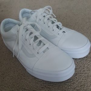 White Old Skool Vans - True White, Unisex